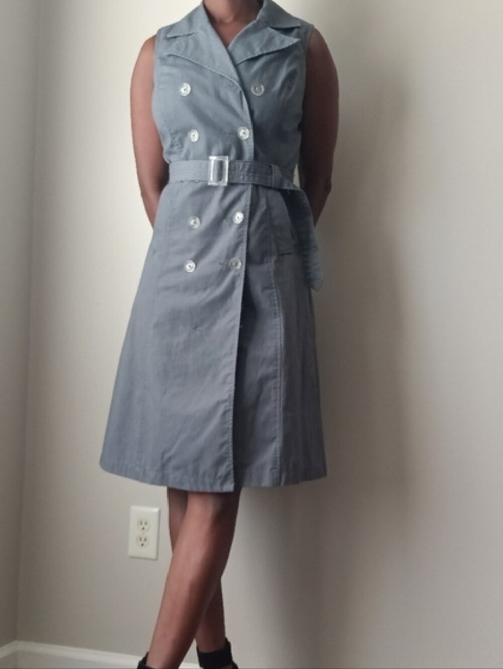 ISAAC MIZRAHI | Double-breasted Shirt Dress - Picture 2 of 3